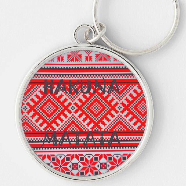 Hakuna Matata - No Worries Swahili Art Collection Keychain (Front)