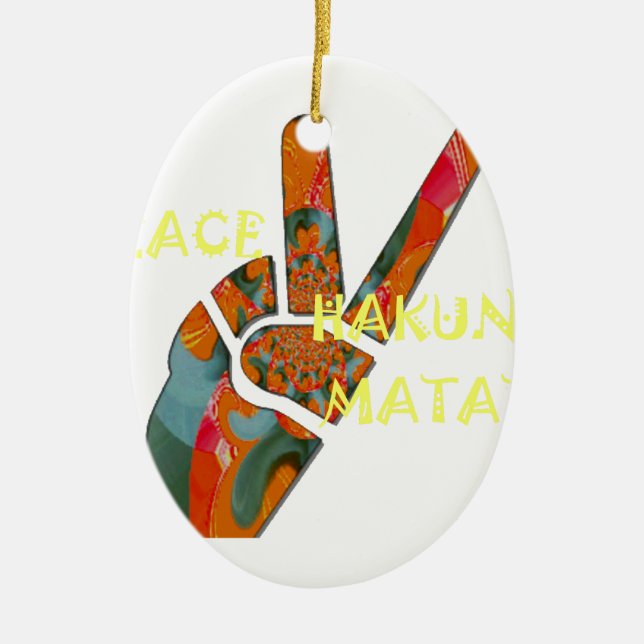 Hakuna Matata Peace Ceramic Ornament (Front)