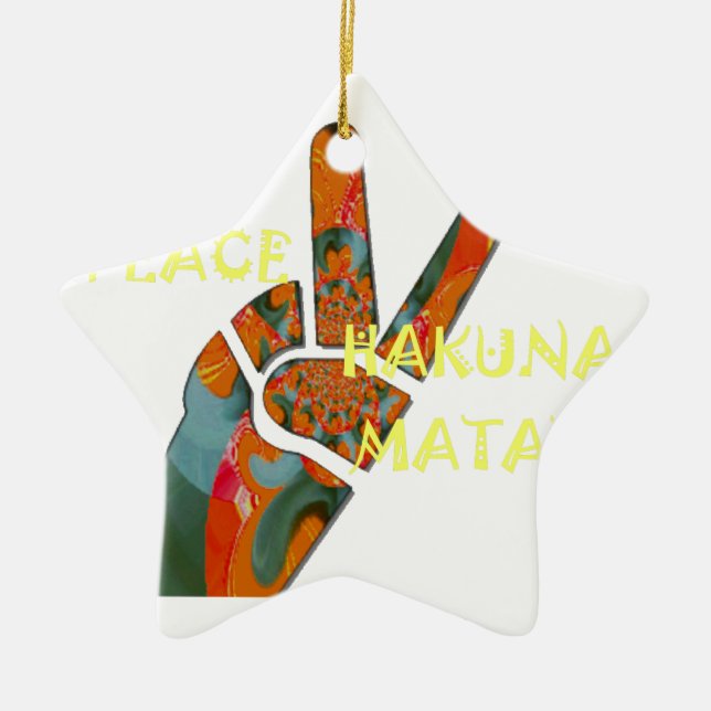 Hakuna Matata Peace Ceramic Ornament (Front)