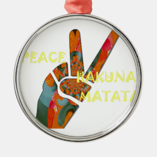 Hakuna Matata Peace Metal Ornament