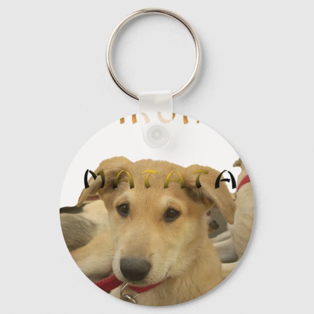 "Hakuna Matata Pup" – Worry-Free Puppy Love Keychain (Front)