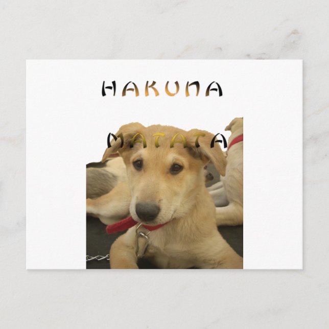 "Hakuna Matata Pup" – Worry-Free Puppy Love Postcard (Front)