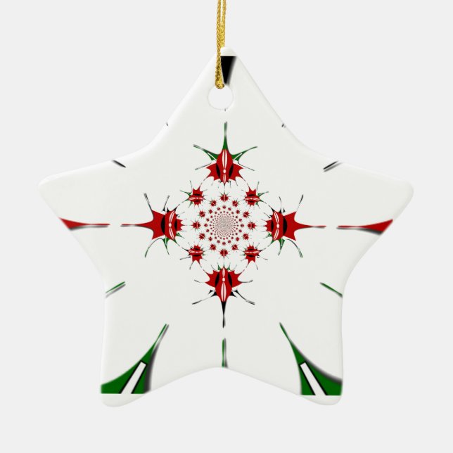 HAKUNA MATATA RED GREEN CERAMIC ORNAMENT (Front)