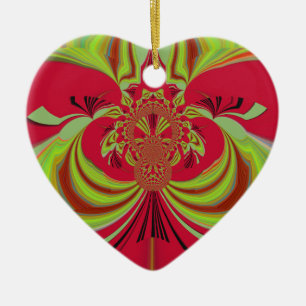 Hakuna Matata red yellow design Ceramic Ornament