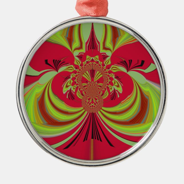 Hakuna Matata red yellow design Metal Ornament (Front)