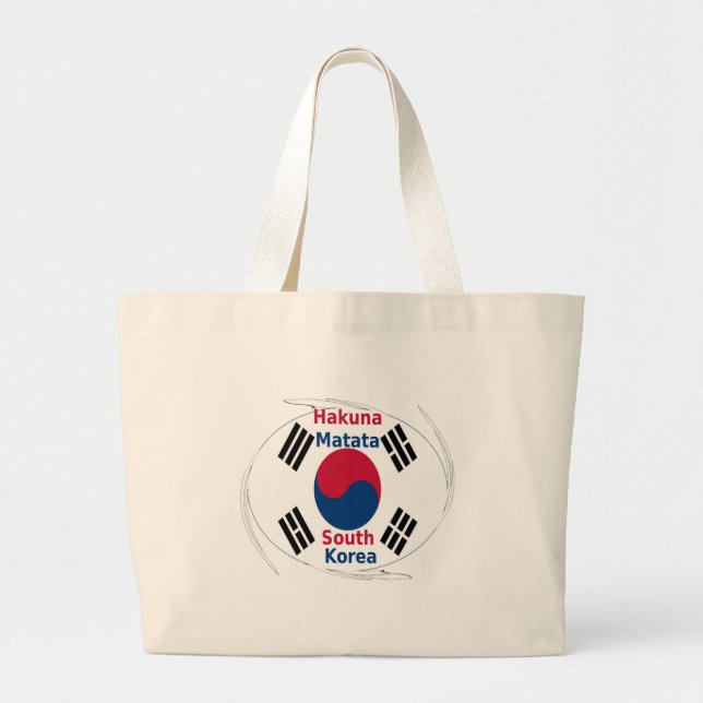 Hakuna Matata South Korea Art Print/Graphic Large Tote Bag (Front)