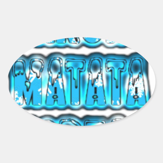 Hakuna Matata South Korea Art Print/Graphic Oval Sticker (Front)