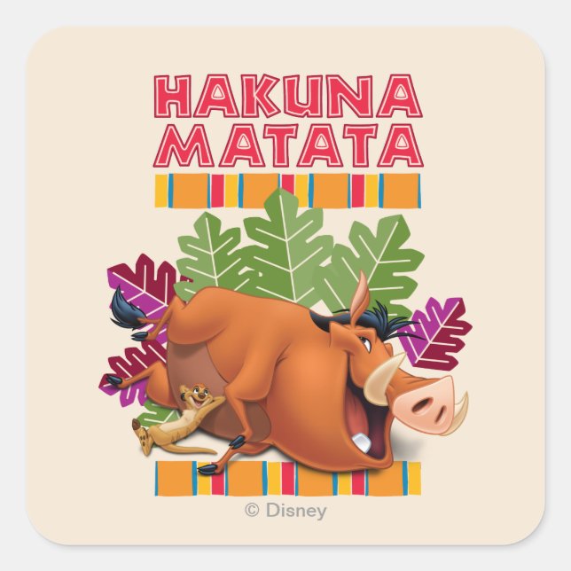 Hakuna Matata Square Sticker (Front)