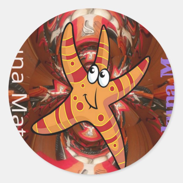 Hakuna Matata Starfish Design Classic Round Sticker (Front)