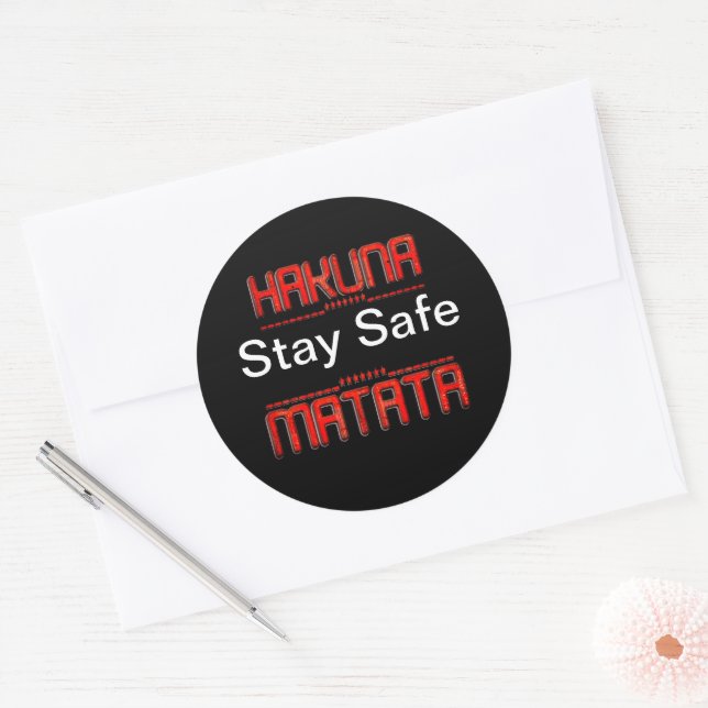 Hakuna Matata Stay Safe Classic Round Sticker (Envelope)
