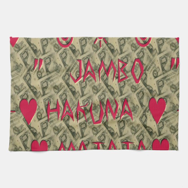 Hakuna Matata Talk Money Art Print Design Kitchen Towel (Horizontal)