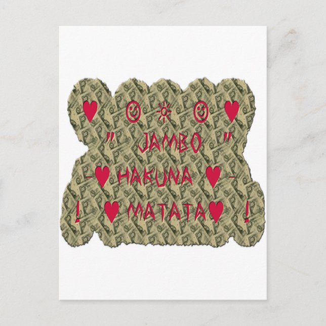 Hakuna Matata Talk Money Art Print Design Postcard (Front)