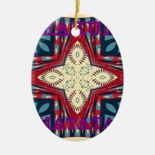 Hakuna Matata Text Hope Abstract Art Print Design Ceramic Ornament