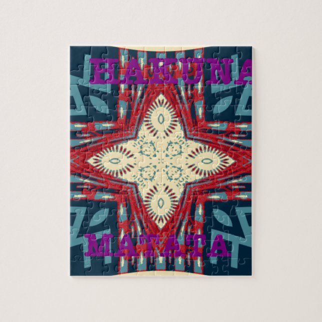 Hakuna Matata Text Hope Abstract Art Print Design Jigsaw Puzzle (Vertical)