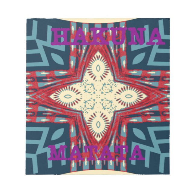 Hakuna Matata Text Hope Abstract Art Print Design Notepad (Front)