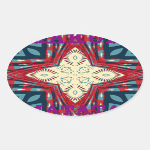 Hakuna Matata Text Hope Abstract Art Print Design Oval Sticker