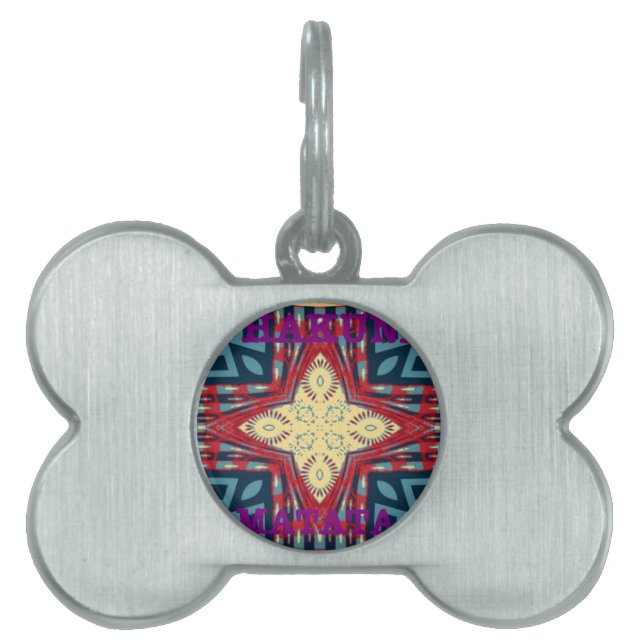 Hakuna Matata Text Hope Abstract Art Print Design Pet Tag (Front)