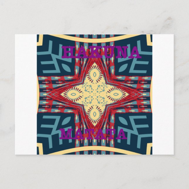 Hakuna Matata Text Hope Abstract Art Print Design Postcard (Front)