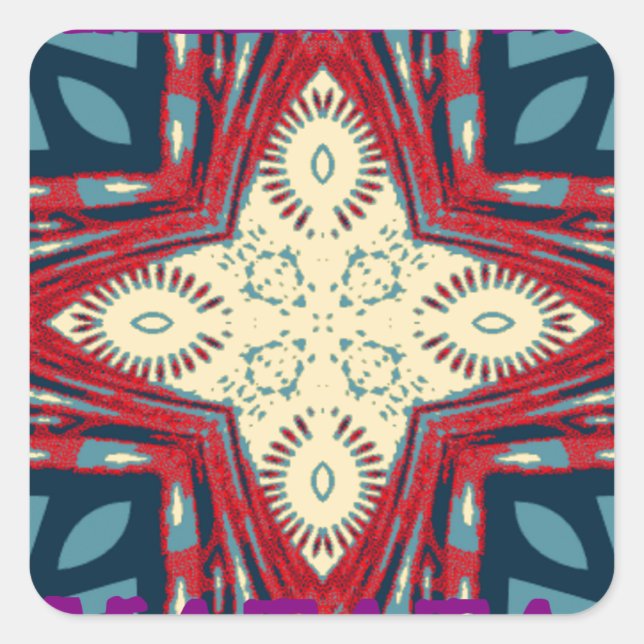 Hakuna Matata Text Hope Abstract Art Print Design Square Sticker (Front)