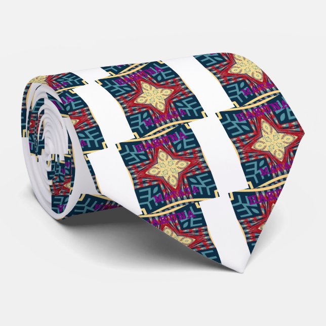 Hakuna Matata Text Hope Abstract Art Print Design Tie (Rolled)