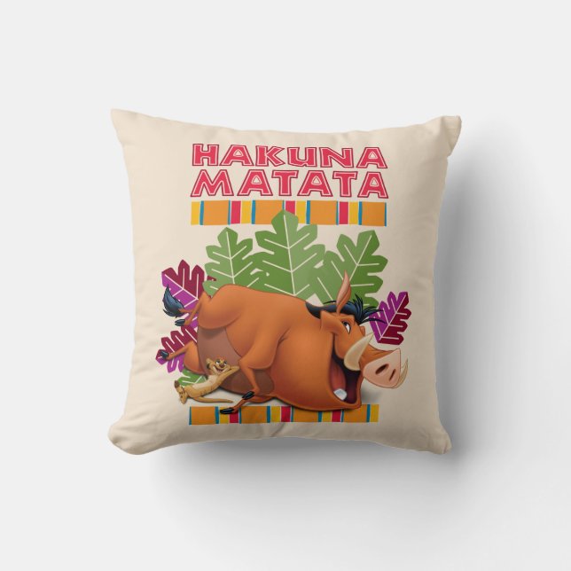 Hakuna Matata Throw Pillow (Front)