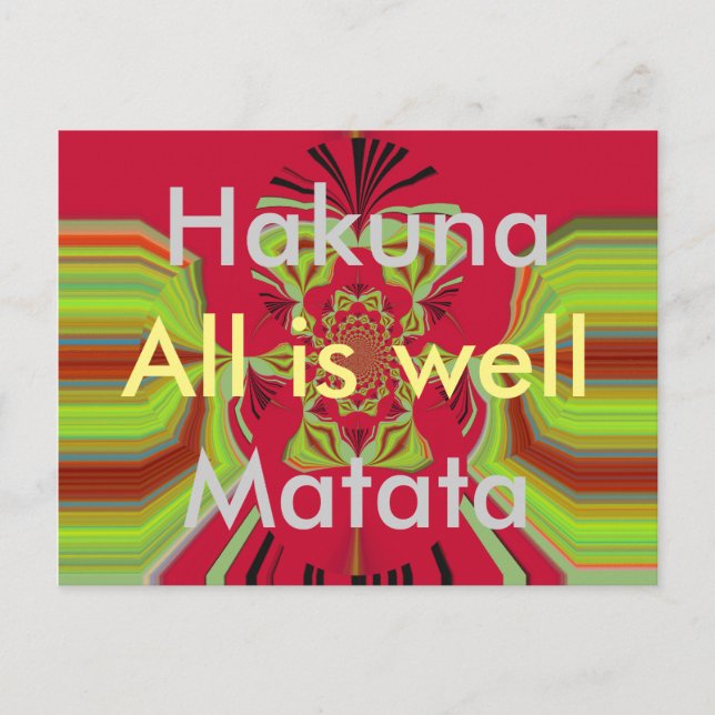 Hakuna Matata tout est bien motif carte postale (Devant)