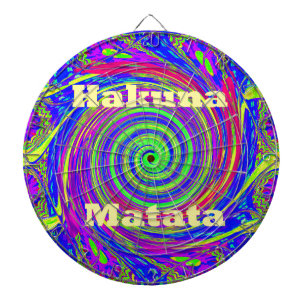 Hakuna Matata – Whirl Design with Vibrant Colours Dartboard