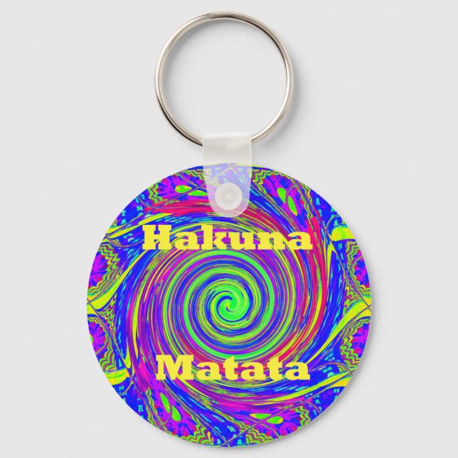 Hakuna Matata – Whirl Design with Vibrant Colours Keychain (Front)