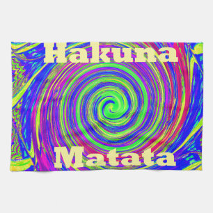 Hakuna Matata – Whirl Design with Vibrant Colours Kitchen Towel