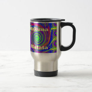 Hakuna Matata – Whirl Design with Vibrant Colours Travel Mug
