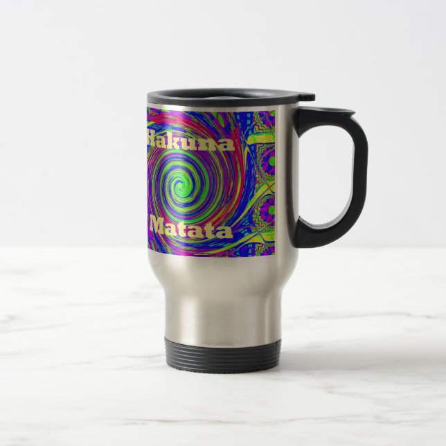 Hakuna Matata – Whirl Design with Vibrant Colours Travel Mug (Right)