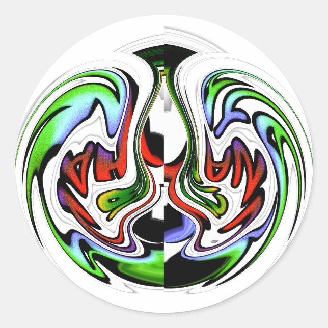 Hakuna Matata with Abstract Whirl and Gradients Classic Round Sticker (Front)