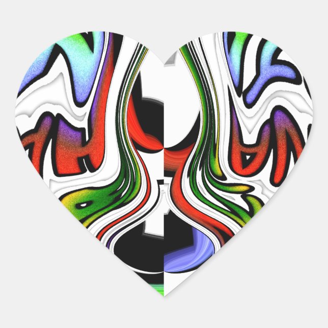 Hakuna Matata with Abstract Whirl and Gradients Heart Sticker (Front)