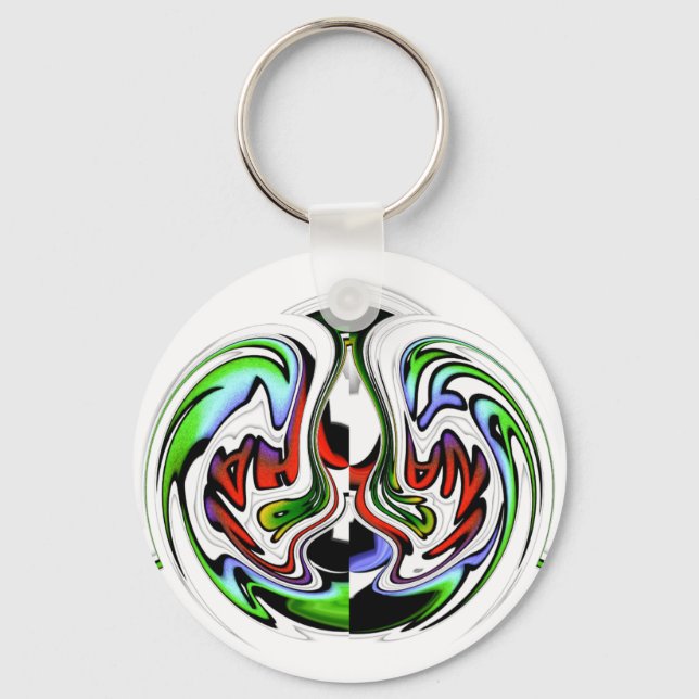 Hakuna Matata with Abstract Whirl and Gradients Keychain (Front)