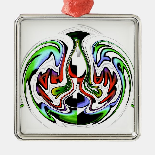 Hakuna Matata with Abstract Whirl and Gradients Metal Ornament (Front)