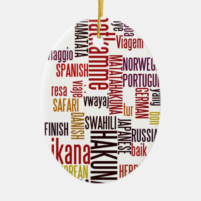 Hakuna Matata word Ceramic Ornament (Front)
