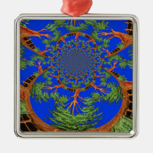 HakunaMatata I'm not allergic to people Eco tree Metal Ornament