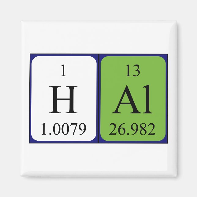 Hal periodic table name magnet (Front)
