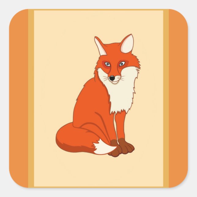 Hala the Fox Square Sticker (Front)