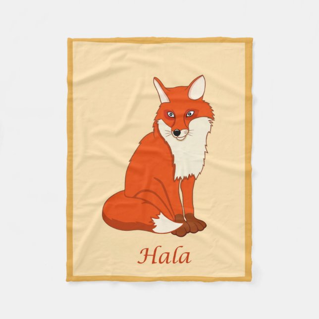 Hala the Good Fox Fleece Blanket (Front)