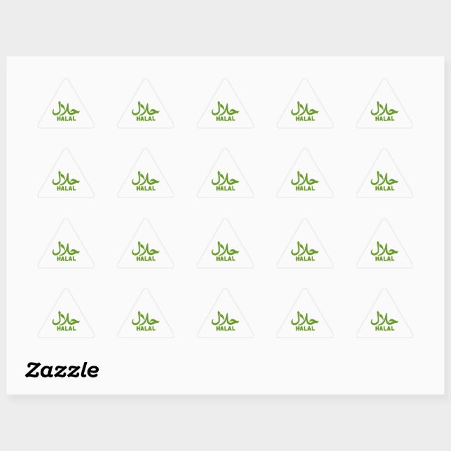 Halal English Arabic Business Triangle Sticker (Sheet)