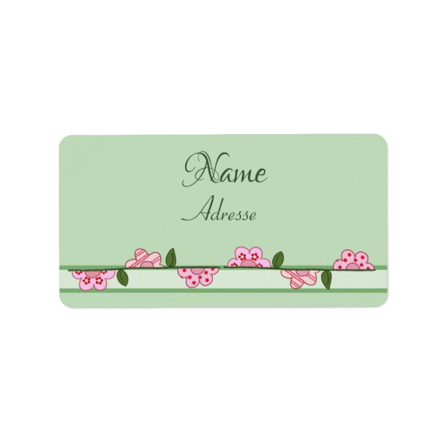 Halbe Blüten  adressaufkleber Label (Front)