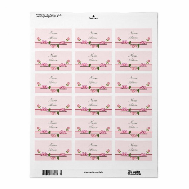 Halbe Blüten  Label (Full Sheet)