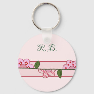 Halbe blüten personalisiert keychain