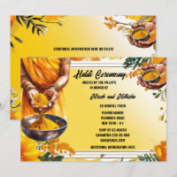 Haldi ceremony floral turmeric hands flowers