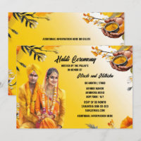 Haldi ceremony Indian turmeric bride groom elegant