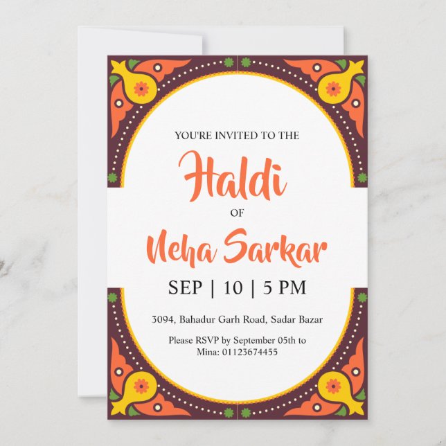 haldi ceremony invitation (Front)
