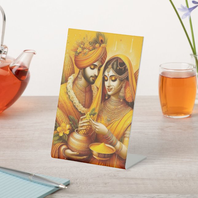 Haldi Ceremony Pedestal Sign Personalize (In SItu)