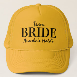 Haldi ceremony team bride matching personalized trucker hat