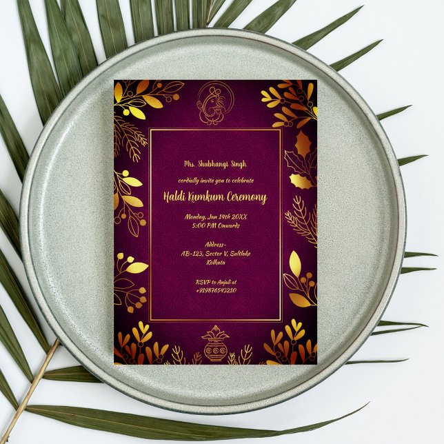 Haldi Kumkum Ceremony Invitation (Creator Uploaded)